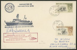 FALKLAND ISLANDS/MALVINAS - S.GEORGIA: Cover Commemorating The Visit To The Islands Of The "Lindblad Travel Tourist Expe - Falkland