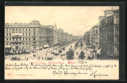 AK Wien, Strassenbahnverkehr Und Hotel De France Am Schottenring  - Autres & Non Classés