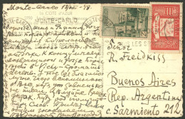 MONACO: 19/AU/1948 Montecarlo - Argentina, Postcard Sent By Airmail Franked With 42Fr., VF Quality! - Autres & Non Classés