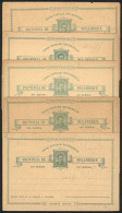 MOZAMBIQUE: 30Rs. Postal Card: 5 Unused Cards, In General Of Fine Quality (some With Defects), Some With Varieties (in C - Mosambik