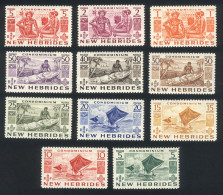 NEW HEBRIDES: Yvert 144/54, Art And Ships, Complete Set Of 11 Values, Very Fine Quality! - Altri & Non Classificati