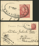 PARAGUAY: Real Photo Postcard Sent To Germany On 22/DE/1902, Franked With 10c., Spectacular Oval Cancel Of VILLA RICA, O - Paraguay