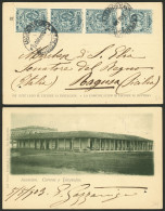 PARAGUAY: Postcard With View Of Post Office Of Asunción, Franked With 8c. And Sent To Italy On 6/MAY/1903, Small Hole, E - Paraguay