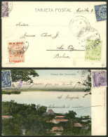 PARAGUAY: Postcard Franked With 18c., Sent To La Paz, Bolivia On 5/AP/1905. The Stamps Have An Attractive "ULTIMA HORA - - Paraguay