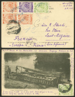 PARAGUAY: 25/JUN/1905 SAN BERNARDINO - France, Handsome Postcard  (barge With Yerba) Franked With 18c., With Transit Mar - Paraguay