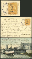 PARAGUAY: 27/DE/1908 Asunción - Uruguay, Postcard With Very Good View (central Customs And Steamer San Martin), Sent To  - Paraguay