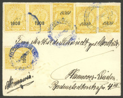 PARAGUAY: Cover Sent From Asunción To Germany On 14/NO/1909, Franked With 75c. Combining Stamps From The Overprinted Iss - Paraguay