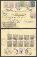 PARAGUAY: 25/NO/1911 ALTOS - Austria, Registered Cover With Fantastic Postage On Front And Back, Excellent Quality! - Paraguay