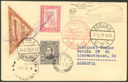 PARAGUAY: Card Sent By Registered Airmail By Zeppelin From Asunción To Germany, With Transit Mark Of Friedrichshafen 27/ - Paraguay