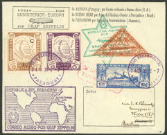 PARAGUAY: 24/SE/1932 Asunción - Austria, Registered Airmail Cover Sent Via Zeppelin With Attractive Franking, Special Ha - Paraguay