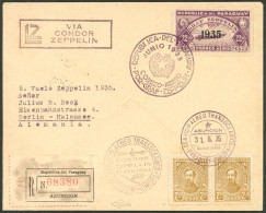 PARAGUAY: 31/MAY/1935 Asunción - Germany, Registered Airmail Cover Sent Via Zeppelin On The 5th Flight, Berlin Arrival O - Paraguay
