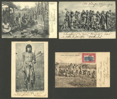 PARAGUAY: INDIANS: 4 Old Postcards With Very Good Views, All Sent To Argentina Between 1905 And 1923, Excellent Quality! - Paraguay