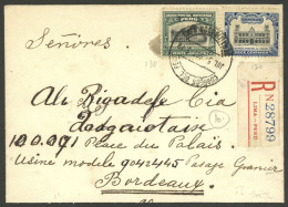 PERU: 5/JUL/1905 Lima - France, Registered Cover Franked With 32c. (10c. Registration Fee + 22c. Postage), Very Nice! - Pérou