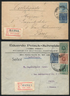 PERU: First And Second Rating For Registered Covers To France, Via Panama Canal: Covers Sent From Lima To Paris On 31/JU - Pérou