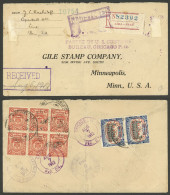 PERU: RARE POSTAGE COMBINATION: Registered Cover Sent From Lima To USA On 15/JUL/1913 Franked On Back With 22c. Combinin - Perú