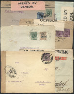 PERU: 6 Covers Sent To European Countries Between 1914 And 1916, All With CENSOR LABELS, Fine To VF General Quality! - Perù