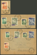 POLAND: 24/JA/1951 Katowicd - Uruguay, Cover Franked With 5 Different Stamps, All With The "GROSZY" Overprint, On Back A - Autres & Non Classés