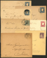 PORTUGAL: 7 Postal Cards Used Between 1886 And 1912, Varied Colors And Cancels, VF General Quality! - Other & Unclassified