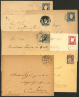 PORTUGAL: 7 Postal Cards Used Between 1886 And 1912, Varied Colors And Cancels, VF General Quality! - Otros & Sin Clasificación