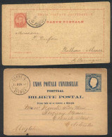 PORTUGAL: 2 Postal Cards Used In 1884 And 1893, Minor Defects, Interesting! - Autres & Non Classés