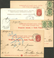 RUSSIA: 4 Postcards Sent To Argentina Between 1902 And 1903, Nice Views, Very Fine General Quality. It Includes One Card - Other & Unclassified