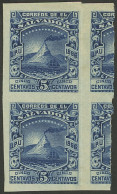 EL SALVADOR: Sc.157E, 1896 5c. Mount San Miguel (volcano), IMPERFORATE PAIR, Mint Original Gum, Very Attractive! - Salvador