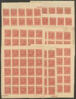 EL SALVADOR: Sc.J17/J24, 1896 Complete Set Of 8 Values Without Watermark, IMPERFORATE Sheets Of 25, Mint With Gum But As - El Salvador