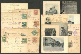 SAN MARINO: 9 Beautiful Postcards Sent To Paris Between 1907 And 1918 Franked With 5c. And 10c., Good Views, Very Intere - Altri & Non Classificati