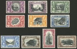 SAINT HELENA: Sc.101/110, 1934 Ships, Landscapes Etc., Complete Set Of 10 Values, Mint Lightly Hinged, Very Fine Quality - Saint Helena Island