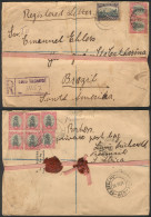 SOUTH AFRICA: Registered Cover Sent From LOUIS TRICHARST To Brazil On 26/MAY/1934, Nice Postage Applied On Front And Bac - Ohne Zuordnung