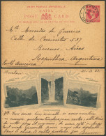 SOUTH AFRICA: Postal Card Of Natal Of 1p. With Printed Illustration On Back: Tugela Falls, Etc.", Sent From Durban To Ar - Sin Clasificación