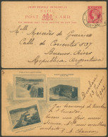 SOUTH AFRICA: Postal Card Of Natal Of 1p. With Printed Illustration On Back: Tugela Falls, Etc.", Sent From Durban To Ar - Ohne Zuordnung