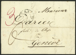 SWITZERLAND: Entire Letter Sent From BERN To Geneve On 3/JUL/1844, With (red) Arrival Backstamp, VF Quality! - Altri & Non Classificati