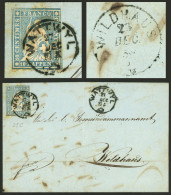 SWITZERLAND: 27/DE/1858 WATTWYL - Wildhaus: Folded Cover Franked With 10r. Light Blue, Very Nice And Well Applied Postma - Sonstige & Ohne Zuordnung