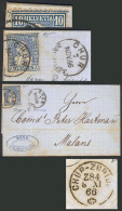 SWITZERLAND: 7/NO/1866 CHUR - Malans: Entire Letter Franked By Sc.44 (10c. Blue) WITH VARIETY: Double Frame Line At Top, - Altri & Non Classificati