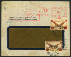 SWITZERLAND: 29/MAR/1935 Winterthur - Rio De Janeiro: Airmail Cover Sent By Air France With Mixed Postage (meter + Posta - Otros & Sin Clasificación