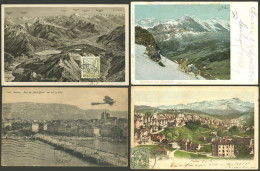 SWITZERLAND: 92 Old Postcards, Several With Very Good Views, Some Sent To Argentina, Very Fine General Quality (some Wit - Other & Unclassified