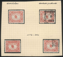 SURINAME: Sc.61/62, 1909 5c. Red Rouletted And Perforated, Mint And Used Examples, VF Quality, Catalog Value US$50+ - Suriname