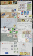 WORLDWIDE: RED CROSS: 15 Covers With Corner Cards Of Different Offices Of The Red Cross Around The World Sent To That In - Croce Rossa