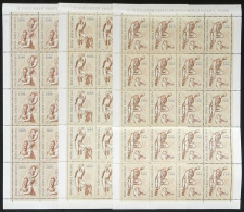 VATICAN: Sc.C60/C62, 1976 The Last Judgement By Michelangelo, The Set Of 3 Values In Complete Sheets Of 20 Stamps, MNH,  - Sonstige & Ohne Zuordnung