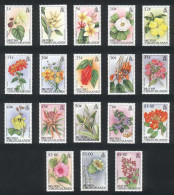 VIRGIN ISLANDS: Yvert 670/687, Flowers, Set Of 18 Values, Excellent Quality! - Britse Maagdeneilanden