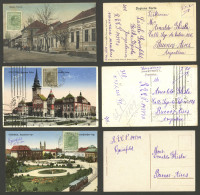 YUGOSLAVIA: 3 Postcards With Nice Views Of Backa Topola And Other Cities, Sent To Argentina In 1929/30, VF Quality! - Altri & Non Classificati