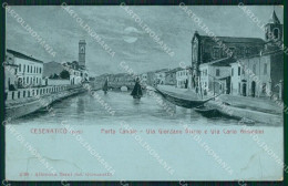 Forlì Cesenatico Porto Canale Chiaro Di Luna TRACCE UMIDO Cartolina QT3342 - Forli