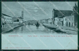 Forlì Cesenatico Porto Canale Chiaro Di Luna TRACCE UMIDO Cartolina QT3342 - Forlì