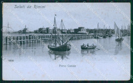 Rimini Città Porto Canale Barche Alterocca 1606 RIFILATA Cartolina QT3506 - Rimini