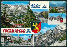 Aosta Courmayeur Saluti Da FG Foto Cartolina KB5523 - Aosta