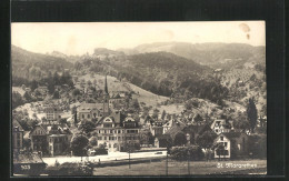 AK St. Margrethen, Häuser Des Ortes Gegen Berglandschaft  - Berg