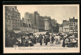 CPA Boulogne-sur-Mer, Le Marché, Place Daltonn, Les Maraîchères  - Boulogne Sur Mer
