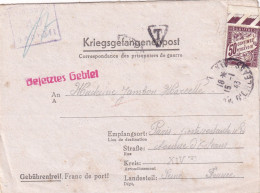 Lettre Taxée Pour Poste Restante ? En 1943 Correspondance De Prisonnier De Guerre En Allemagne Paris XIV Madame Jambon - 2. Weltkrieg 1939-1945