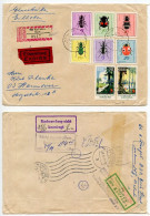 Germany East 1969 Registered Cover; Karl-Marx-Stadt To Hannover; Insect Stamps; Tauschsendung Exchange Control Label - Lettres & Documents